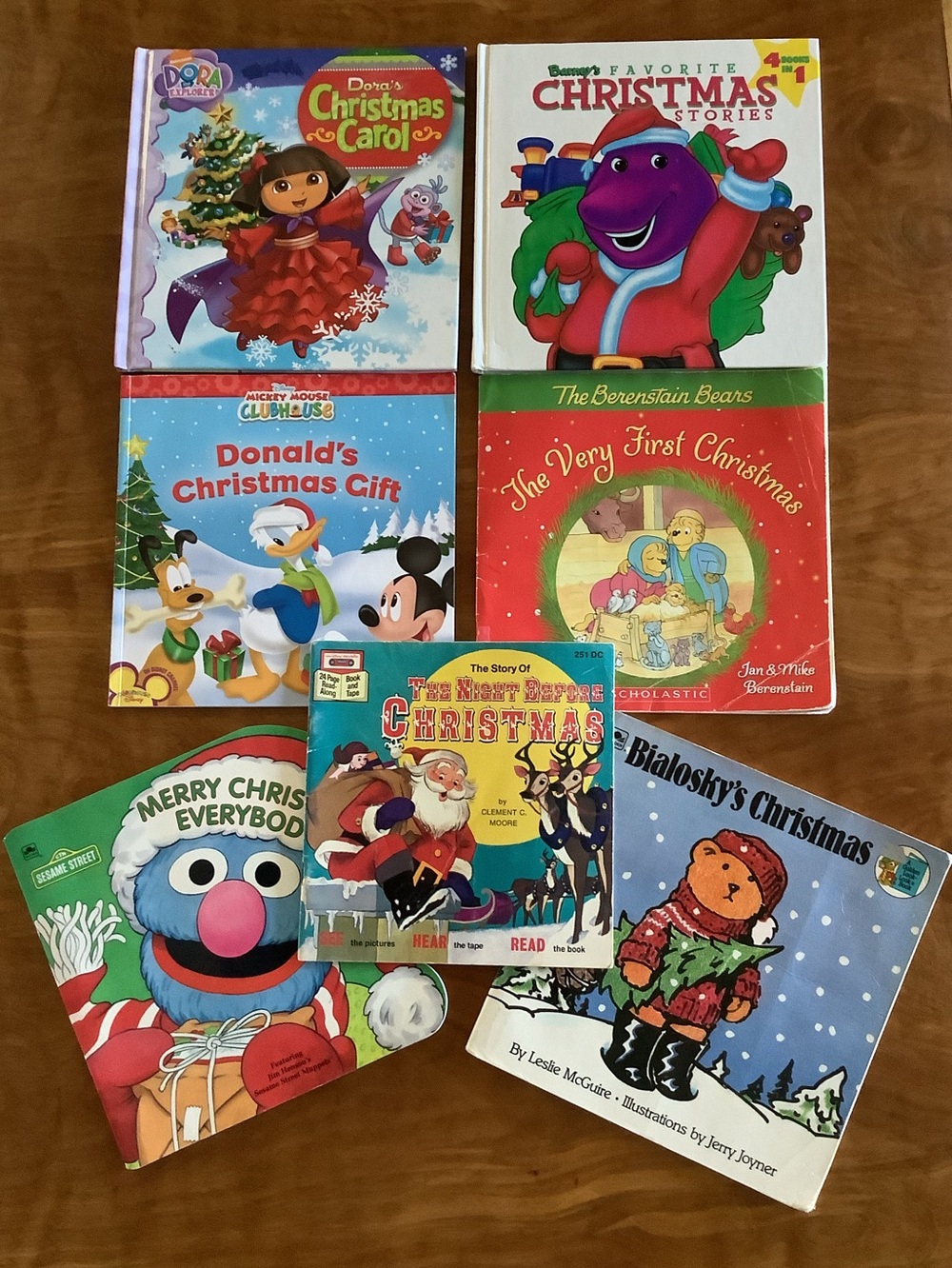 Nostalgic Kids Christmas Book Lot Berenstain Bears Barney Disney
